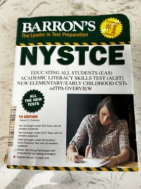 Barron's NYSTCE Test Prep Book - Green and White